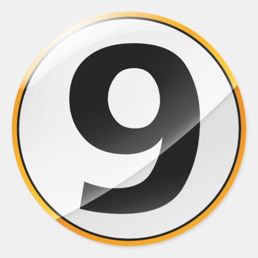 Numéro 9 autocollant en or (Devant)