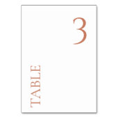 NUMÉRO AU CHOIX Simple Numéro de Table Mariage en (Dos)
