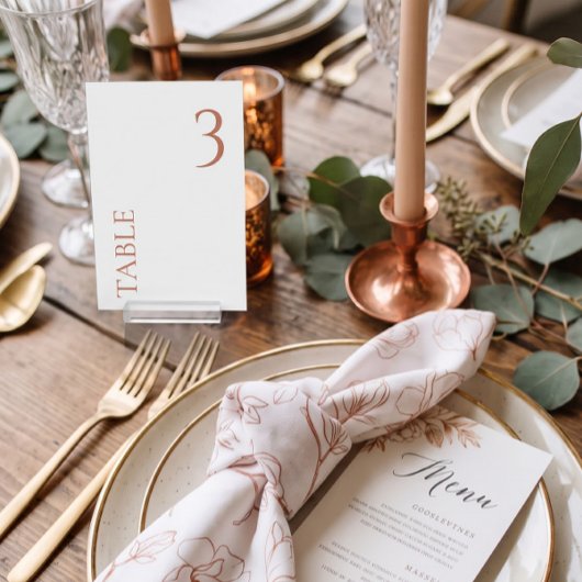 NUMÉRO AU CHOIX Simple Numéro de Table Mariage en