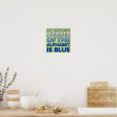 Numéro Bleu De L'alphabet Affiche Signe Drôle (Cuisine)