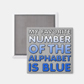 Numéro Bleu De L'alphabet Aimant De Frigo Drôle (Recto/Verso)