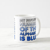 Numéro Bleu De L'Alphabet Drôle Mug (Devant droit)