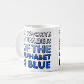 Numéro Bleu De L'Alphabet Drôle Mug (Devant gauche)