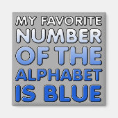 Numéro Bleu De L'Alphabet Funny Fridge Magnet (Devant)