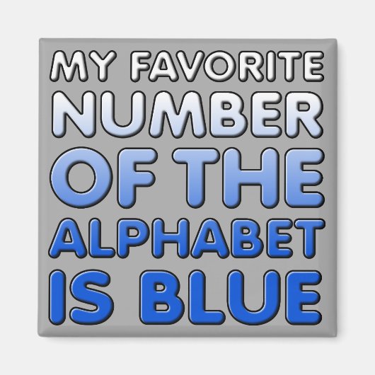Numéro Bleu De L'Alphabet Funny Fridge Magnet (Devant)