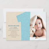 Numéro Bleu Un premier Invitation de fête d'annive (Devant)