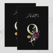 Numéro botanique floral 9, 5x7, Numéro de table no (Devant / Derrière)