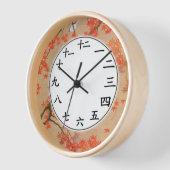 Numéro chinois Horloge Maple Tree Oiseau Art (Angle)