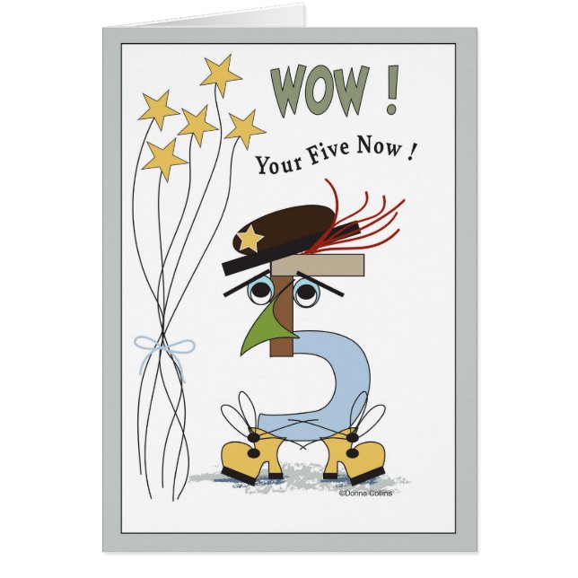 Numéro Cinq carte d'anniversaire (Devant)