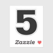 Numéro cinq Sticker noir et blanc (Feuille)