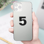 Numéro cinq Sticker noir et blanc (Téléphone)