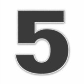 Numéro cinq Sticker noir et blanc (Devant)