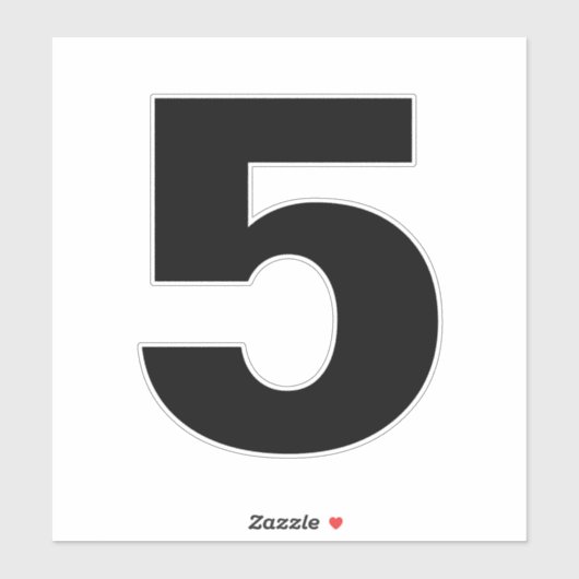 Numéro cinq Sticker noir et blanc (Feuille)