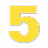 Numéro Cinq Sticker Or et Blanc (Devant)