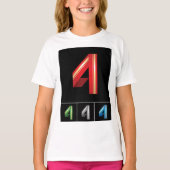 Numéro coloré Quatre filles T-shirt (Devant)