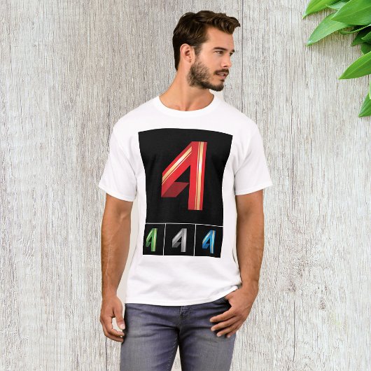 Numéro coloré Quatre Mens T-shirt