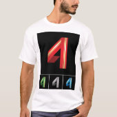 Numéro coloré Quatre Mens T-shirt (Devant)