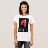 Numéro coloré Quatre T-shirt femme (Devant entier)