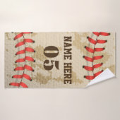 Numéro de base-ball Vintage personnalisé Rétro (Serviette de bain)