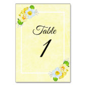 Numéro de carte de Mariage jaune jonquille (Dos)