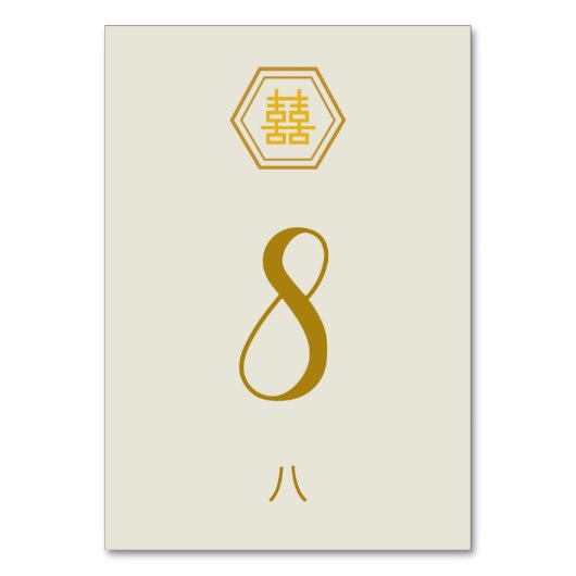 Numéro de carte de table - Bonheur double (Dos)