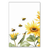 Numéro de carte de table d'abeilles et fleurs (Dos)