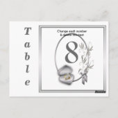 Numéro de carte de table mariage Carte postale (Dos)