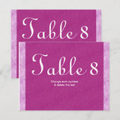 Numéro de carte de table mariage Carte postale (Devant / Derrière)