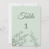 Numéro de carte simple Boho Floral Table (Devant)