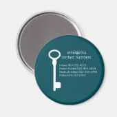 Numéro de contact d'urgence personnalisable Magnet (Recto/Verso)