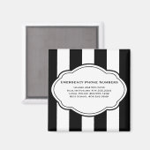 Numéro de contact d'urgence personnalisable Magnet (Recto/Verso)