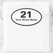 Numéro de la boîte Nom de rue Sticker ovale (Sac)