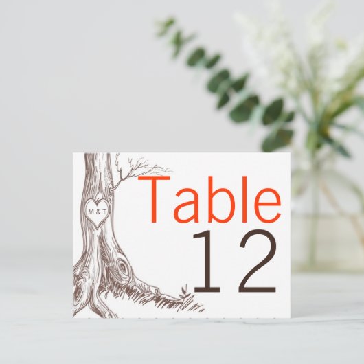 Numéro de la carte Arbre automnale Carvages initia (Debout devant)