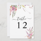 Numéro de la carte du Mariage Floral Fleur sauvage (Devant)