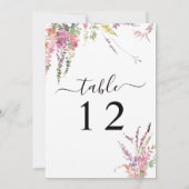 Numéro de la carte du Mariage Floral Fleur sauvage (Dos)