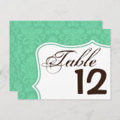 Numéro de la carte Mint Blanc Dentelle Damas Impri (Devant / Derrière)