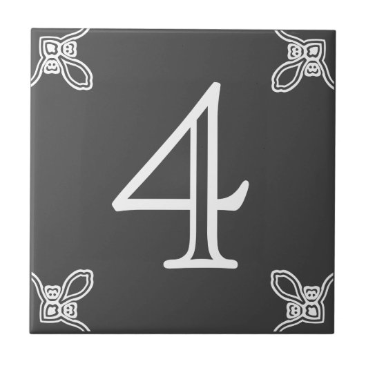 Numéro de la maison - Espagnol blanc sur carreaux (Devant)