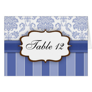 Numéro de la table Bleu Damask