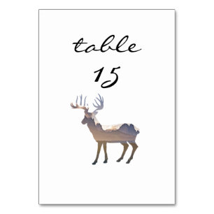 Numéro de la table d'accueil Rustic Mountain Deer