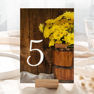 Numéro de la table de Mariage campagnard du regrou