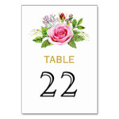 Numéro de la table de mariage rose rose aquarelle (Par défaut)