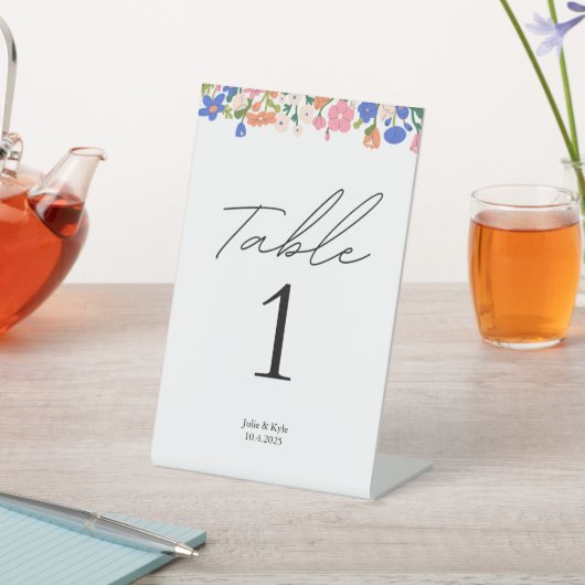Numéro de la table du Mariage floral Signe #1 (In SItu)
