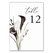 Numéro de la table florale noire et blanche (Dos)