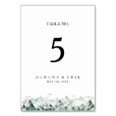 Numéro de la table Green and Gold Mountain (Dos)