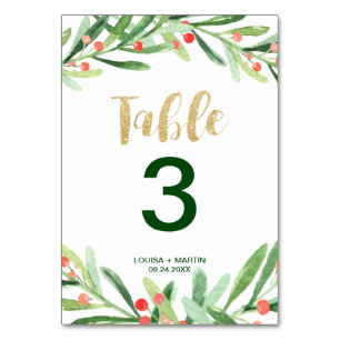 Numéro de la table Holly Christmas