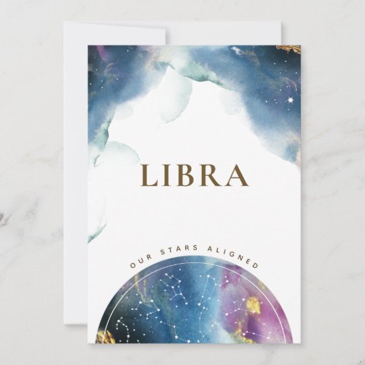 Numéro de la table Libra Signal Carte d'aquarelle  (Devant)