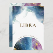 Numéro de la table Libra Signal Carte d'aquarelle  (Devant / Derrière)