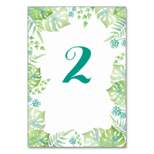 Numéro de la table mariage de l'aquarelle de congé