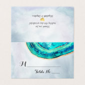 Numéro de la table mariage Escort Géode Turquoise  (Outside Unfolded)