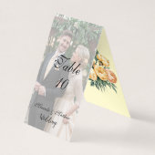 Numéro de la table photo du Mariage des roses jaun (Front)